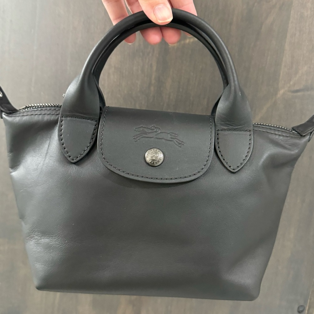 Longchamp Le Pliage Xtra XS crossbody bag in leather